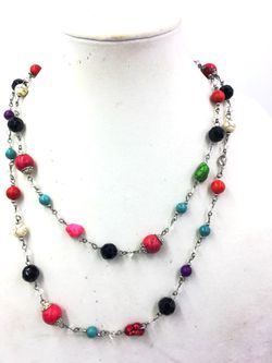 Vintage Opera length multi stone necklace