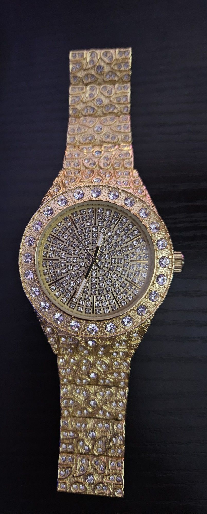 Men's Gold & Crystal Watch