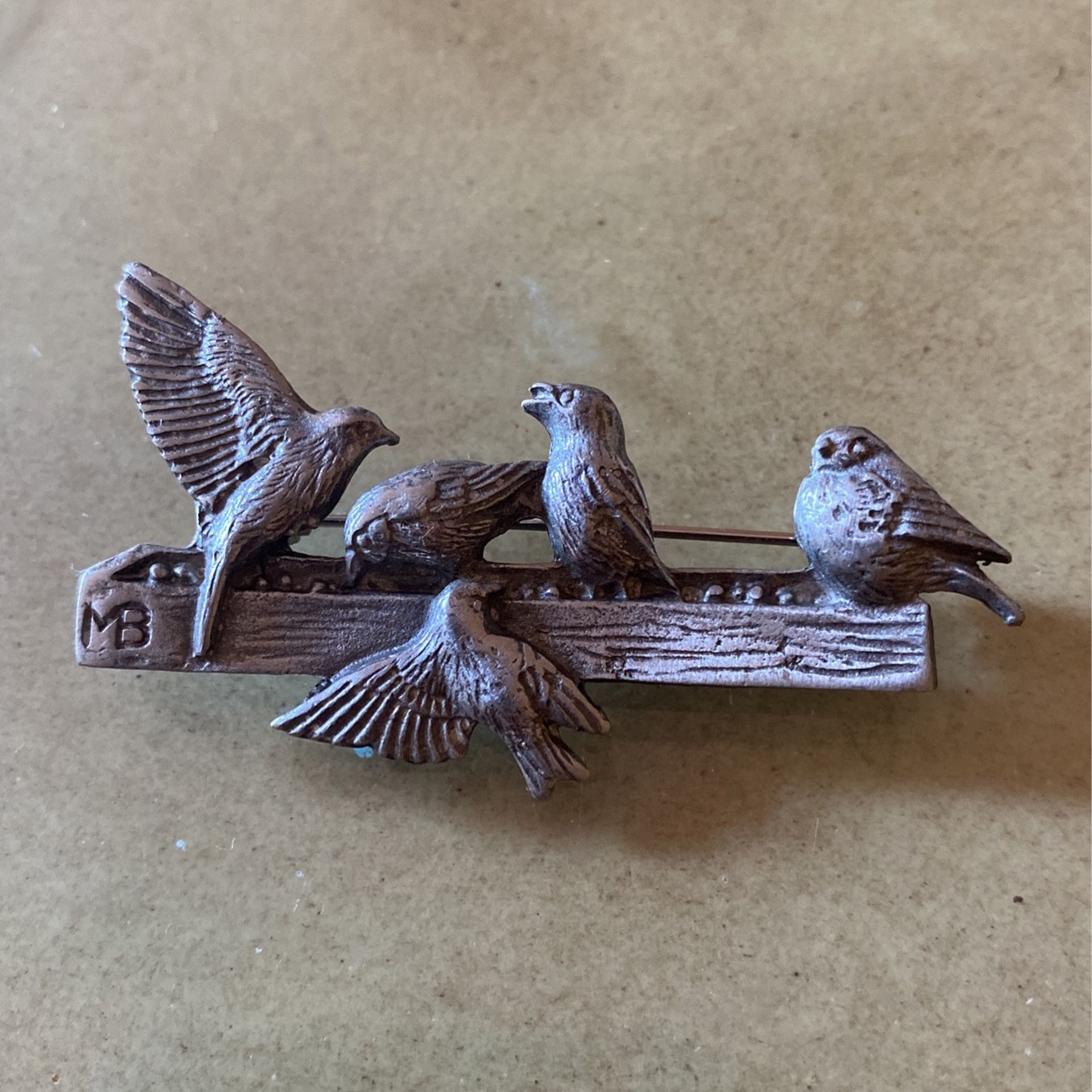 Signed M. Bastin Bird 🦅 Jewelry Pin Measures 2 inches