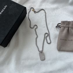 David Yurman Sterling Silver Streamline Dog Tag 