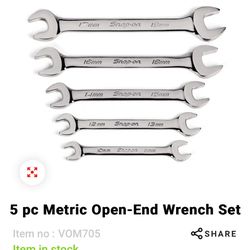 5 Pc Metric Open End Wrench Set