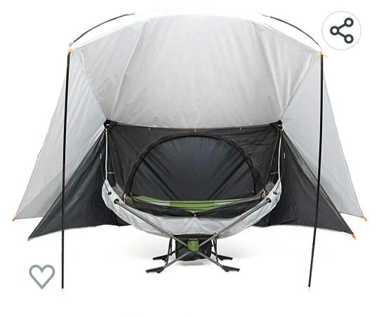 Republic of Durable Goods Portable Hammock with Stand Included Compact Folding Camping Hammock Stand with Shade Canopy,Mosquito Net for Travel Car Cam