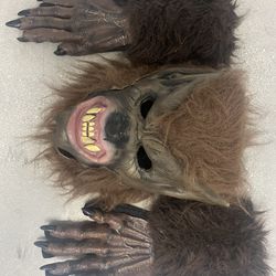 Werewolf Wolfman Halloween Mask 2005 Don Post  Studios With Gloves Worn Once