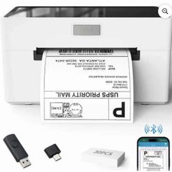 SBUSFGT Label Printer 4x6 inch Bluetooth Thermal with External Power Adapter, Compatible with Android iPhone Windows Mac for Office Small Business