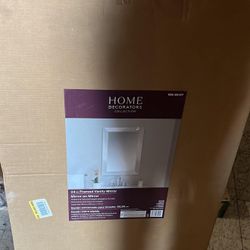 24 in. W x 36 in. H Rectangular Plastic Framed Wall Bathroom Vanity Mirror in Silver (Screws Not Included)