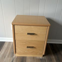 Sturdy Wooden Night Stand Two Drawers For Sale 