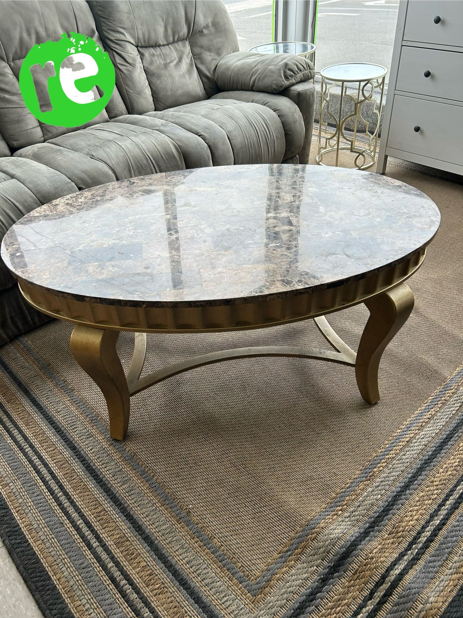 Oval Metal Coffee Table