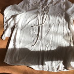Nueva Blusa Blanca Talla Large 100 % Polyester