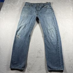 Vintage Levi’s 501 Men’s Size 34x32 Medium Wash 90s USA Distressed #1768