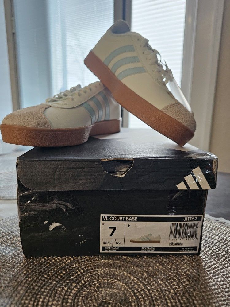 Adidas VL Court Base Shoes - Size 7 - New