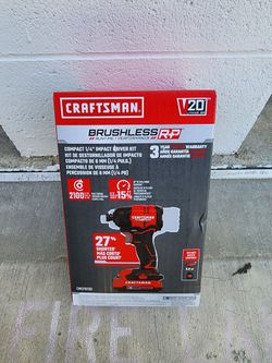 CRAFTSMAN 20v max 1/4-in Brushless Impact Driver Kit (Bat & Charger, New)