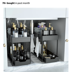 New under counter organizer 2pk black