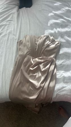 Strapless Satin Dress Nude