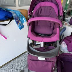 Stokke Stroller with Bassinet – Purple, Full Set ( Great Condition) 
