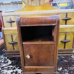 1930s Art Deco Waterfall Cabinet/ End Table/Nightstand/ Great Paint / Flip Project