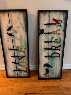Love & Dream Wall Art Panels Set of 2