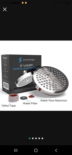SparkPod Shower Head High pressure rain Luxury Modern Chrome Look Replacement