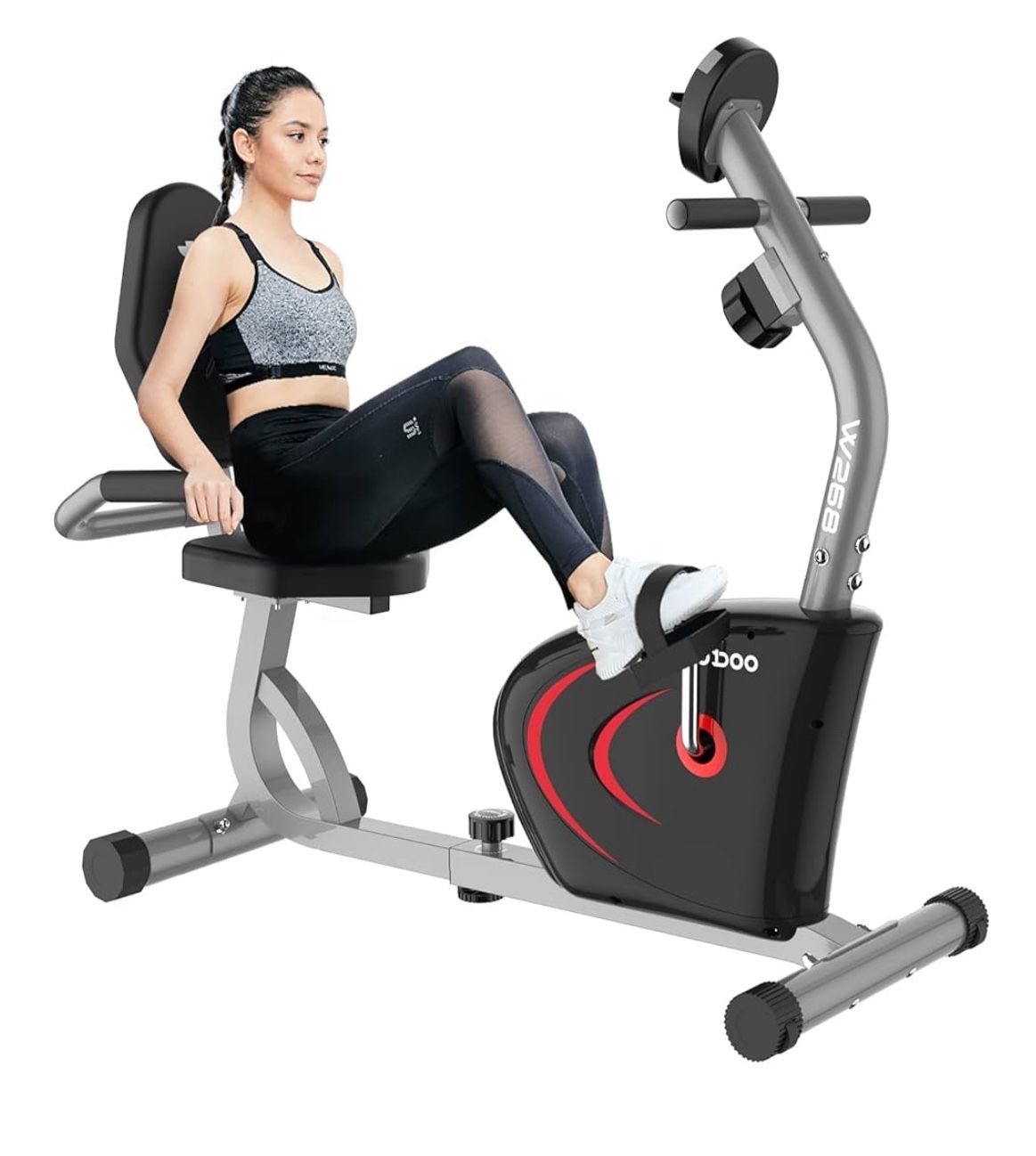 Pooboo Recumbent Exercise Bike Magnetic Resistance 300lbs
