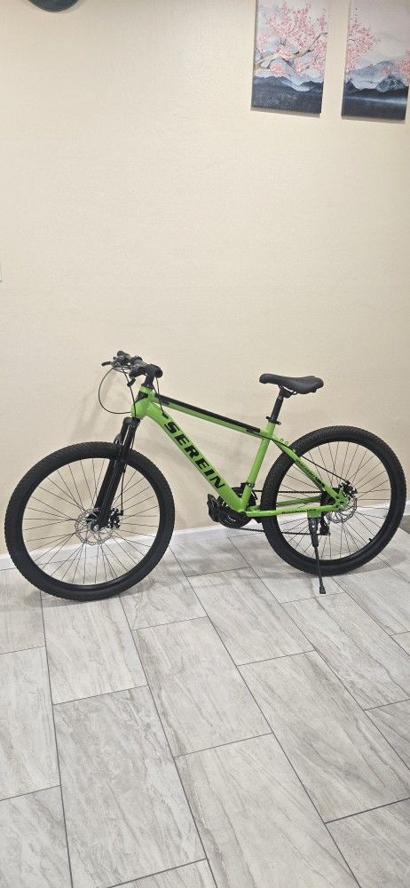 Serein 26 Inch Mountain Bike 21 Speeds, Full Suspension Bicycle with Suspension Fork, Steel Frame Disc-Brake