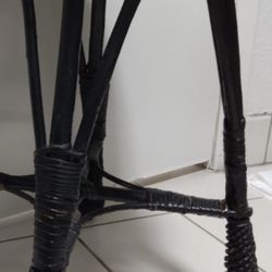 VERY NICE BLACK WICKER STOOL $10.