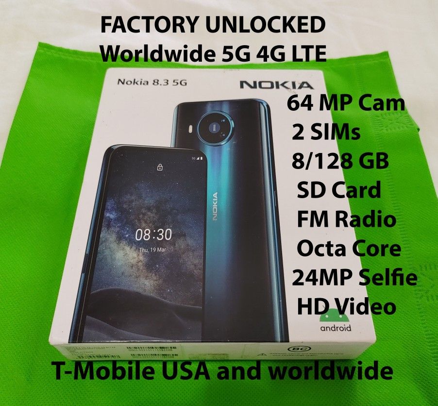 T Mobile Nokia 8.3 5G 8/128gb 64mp Cam Unlocked