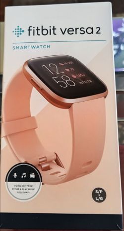 fitbit versa 2 rose gold with pink band brand new never used in box
