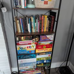 Wayfair Landrienne Bookcase 5-Shelf Industrial Wood/Metal