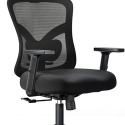 NOBLEWELL Ergonomic Office Chair with Padded Lumbar Support, Adjustable Armrests, 130° Rocking Tilt