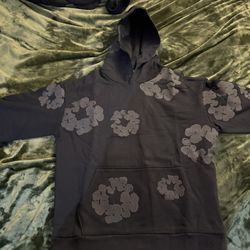 Medium Demin Tears Hoodie (Black On Black