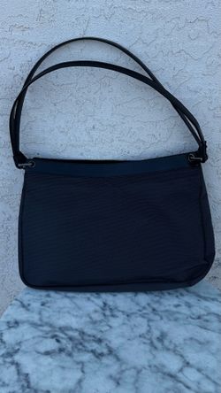 Black Shoulder Bag – Textile and Leather
