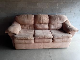 Cream Microfiber Three-Seat Sofa 86" (Delivery)