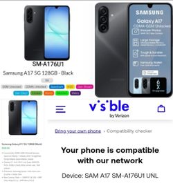Samsung Galaxy A17 5G 128GB CDMA-GSM Unlocked Verizon/Spectrum Mobile/TracFone/Straight Talk/Simple Mobile/T-Mobile/AT&T/Total Wireless