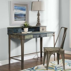 Antique Bronze Desk Multicolor Accents Calypso Powell Furniture