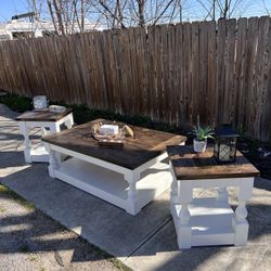 Custom coffee table farmhouse Wood  Modern Rustic Center Oval Set End Table Side Table  Storage Monastery Set Chest  Restoration hardware Carpenter