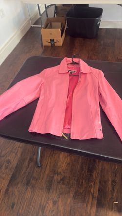 Pink leather jacket