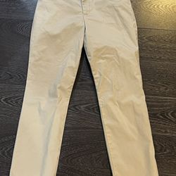 Lee Khaki Mid Rise Straight leg Trouser Pant Size 2 Short