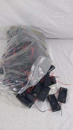 Double AA DIY Battery Holder Case Box Base 3V Volt Mount With Bare Wire Ends
