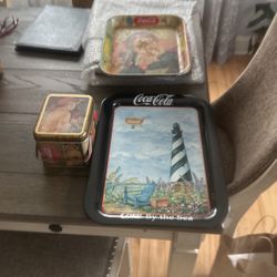 Coca Cola Trays And Tin