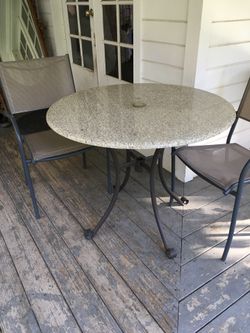 Granite Table  And 2 Chairs