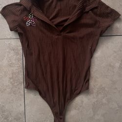 Brown body suit