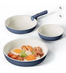 Carote 4 Pcs Nonstick Cookware Sets, Pots and Pans Set with Detachable Handles, Oven Safe, Induction Cookware, Stackable Kitchen Cooking Set, Navy Blu