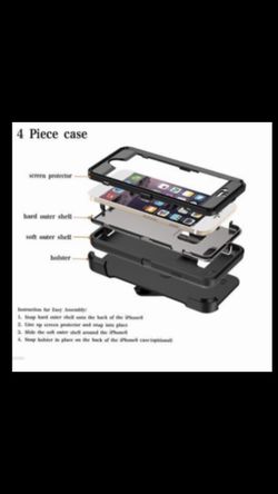 iPhone 8 Plus case, clip and screen protector