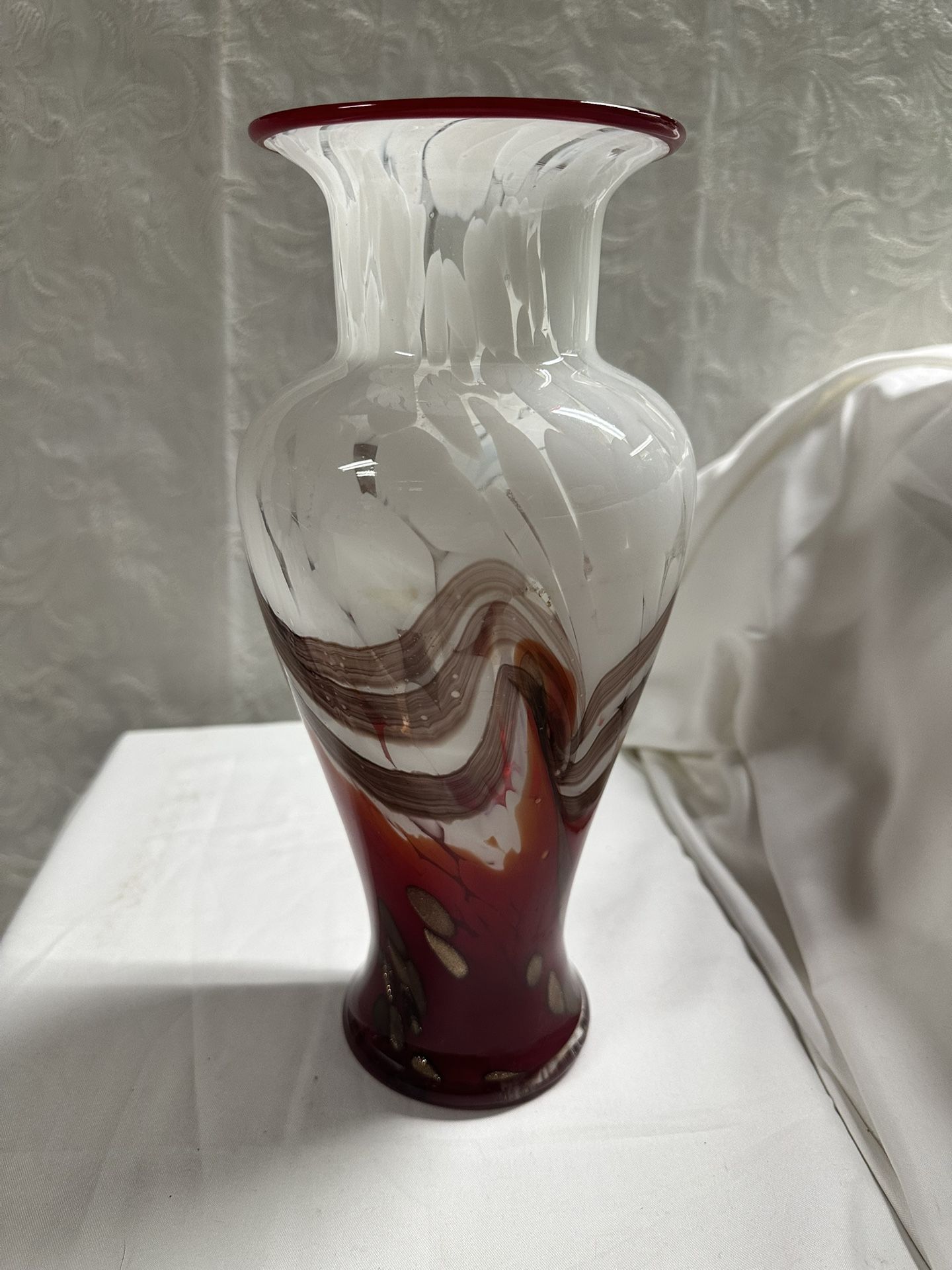 Swirled Glass Tall Vase