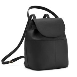 Like New Cuyana Black Pebbled Leather Backpack