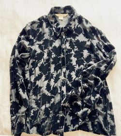 Express Burnout Velvet Button-Down Top