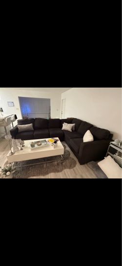 Charcoal L-Shaped modular Sectional Sofa
