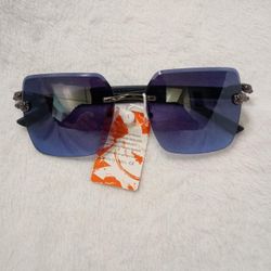 Rimless Square Sunglasses with Jaguar l Accents