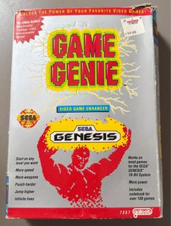 Sega Genesis Galoob Game Genie Video Game Enhancer Box + Code Updates