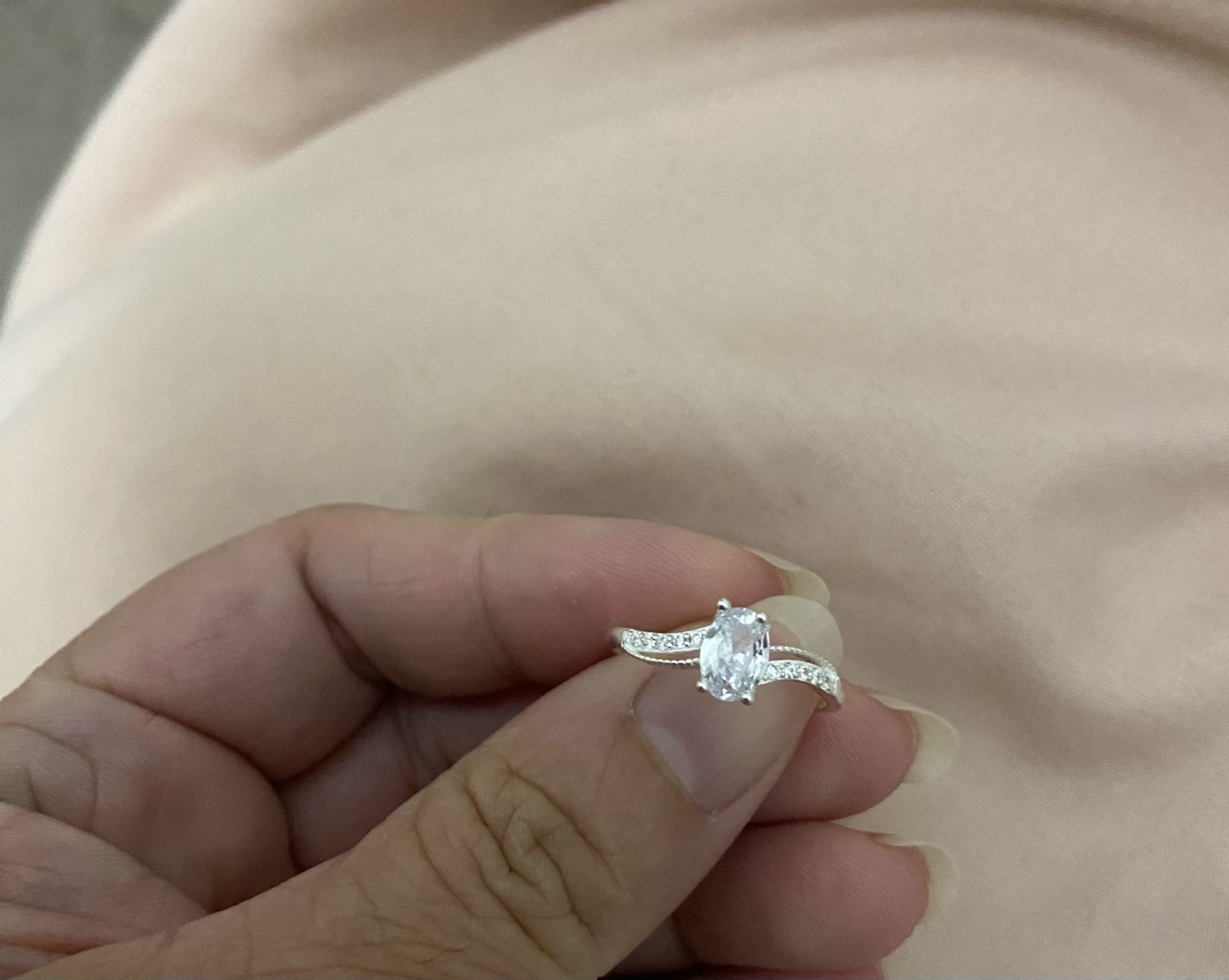 Real 925 Sterling Silver Wedding Ring Size 7