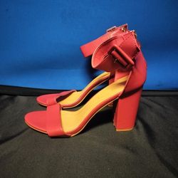 Catherine Malendrino Red Open Toed Ankle Strap (Size 10)